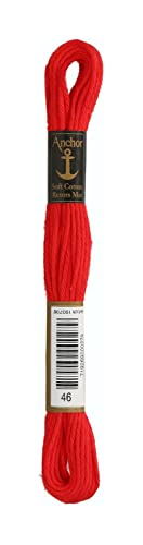 Anchor 4335000-00046 Stickgarne, 100% Baumwolle, rot, 10m, 5 Gramm Anchor 4335000-00046 Stickgarne, 100% Baumwolle, rot, 10m, 5 Gramm von Anchor