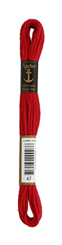 Anchor 4335000-00047 Stickgarne, 100% Baumwolle, kirschrot, 10m, 5 Gramm Anchor 4335000-00047 Stickgarne, 100% Baumwolle, kirschrot, 10m, 5 Gramm von Anchor