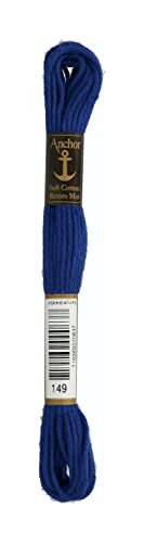Anchor 4335000-00149 Stickgarne, 100% Baumwolle, tintenblau, 10m, 5 Gramm von Anchor