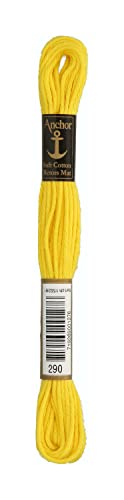 Anchor 4335000-00290 Stickgarne, 100% Baumwolle, gelb, 10m, 10 Meter von Anchor