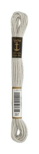 Anchor 4335000-00397 Stickgarne, 100% Baumwolle, perlgrau, 10m, 5 Gramm von Anchor