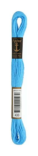 Anchor 4335000-00433 Stickgarne, 100% Baumwolle, blautürkis, 10m, 5 Gramm von Anchor