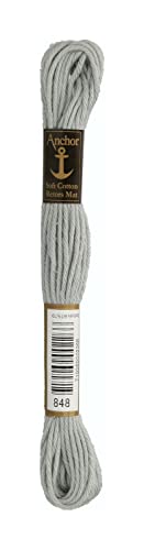 Anchor 4335000-00848 Stickgarne, 100% Baumwolle, hellgrau, 10m, 5 Gramm von Anchor