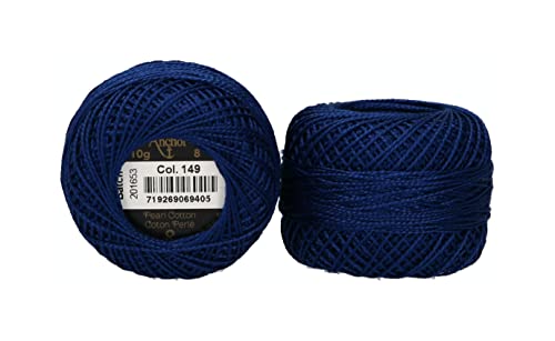 Anchor 4591008-00149 Stickgarne, 100% Baumwolle, tintenblau, Stärke 8, 82m, 16 Gramm von Anchor
