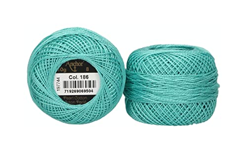 Anchor Perlgarn 8, 4591008-00186, Farbe:seegrün, Stickgarne von Anchor