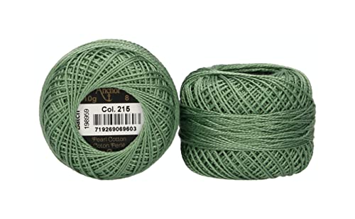 Anchor 4591008-00215 Stickgarne, 100% Baumwolle, salbeigrün, Stärke 8, 82m, 16 Gramm von Anchor