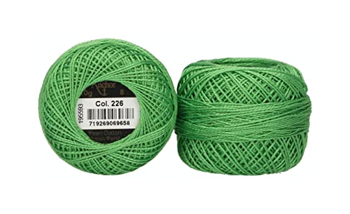 Anchor 4591008-00226 Stickgarne, 100% Baumwolle, blattgrün, Stärke 8, 82m, 16 Gramm Anchor 4591008-00226 Stickgarne, 100% Baumwolle, blattgrün, Stärke 8, 82m, 16 Gramm von Anchor