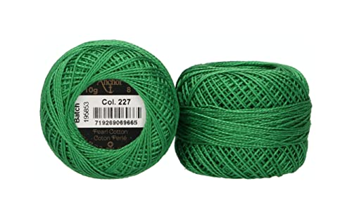 Anchor 4591008-00227 Stickgarne, 100% Baumwolle, hellgrün, Stärke 8, 82m, 16 Gramm Anchor 4591008-00227 Stickgarne, 100% Baumwolle, hellgrün, Stärke 8, 82m, 16 Gramm von Anchor