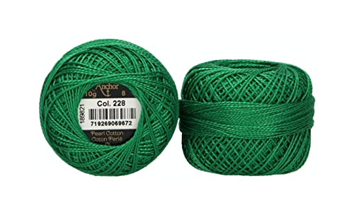 Anchor 4591008-00228 Stickgarne, 100% Baumwolle, grün, Stärke 8, 82m, 16 Gramm Anchor 4591008-00228 Stickgarne, 100% Baumwolle, grün, Stärke 8, 82m, 16 Gramm von Anchor