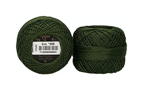Anchor 4591008-00269 Stickgarne, 100% Baumwolle, wachholder dunkel, Stärke 8, 82m, 16 Gramm Anchor 4591008-00269 Stickgarne, 100% Baumwolle, wachholder dunkel, Stärke 8, 82m, 16 Gramm von Anchor