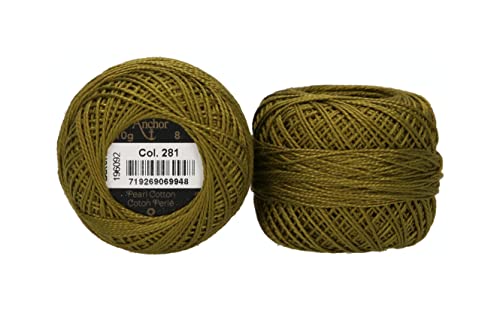 Anchor 4591008-00281 Stickgarne, 100% Baumwolle, oliv, Stärke 8, 82m, 16 Gramm Anchor 4591008-00281 Stickgarne, 100% Baumwolle, oliv, Stärke 8, 82m, 16 Gramm von Anchor