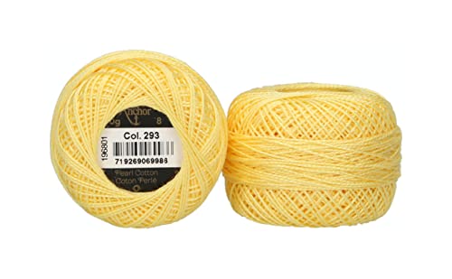 Anchor 4591008-00293 Stickgarne, 100% Baumwolle, zartgelb, Stärke 8, 82m, 16 Gramm Anchor 4591008-00293 Stickgarne, 100% Baumwolle, zartgelb, Stärke 8, 82m, 16 Gramm von Anchor