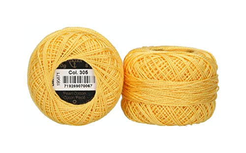 Anchor 4591008-00305 Stickgarne, 100% Baumwolle, goldgelb, Stärke 8, 82m, 16 Gramm Anchor 4591008-00305 Stickgarne, 100% Baumwolle, goldgelb, Stärke 8, 82m, 16 Gramm von Anchor