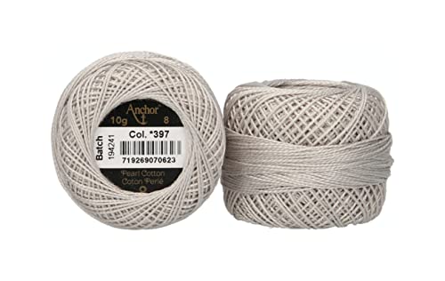 Anchor 4591008-00397 Stickgarne, 100% Baumwolle, perlgrau, Stärke 8, 82m, 16 Gramm Anchor 4591008-00397 Stickgarne, 100% Baumwolle, perlgrau, Stärke 8, 82m, 16 Gramm von Anchor