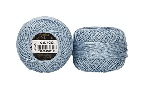 Anchor 4591008-01033 Stickgarne, 100% Baumwolle, mittelhellblau, Stärke 8, 82m, 16 Gramm Anchor 4591008-01033 Stickgarne, 100% Baumwolle, mittelhellblau, Stärke 8, 82m, 16 Gramm von Anchor