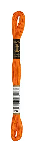 Anchor 232987 4635000-00316 Stickgarn, Baumwolle, orange, 3 gramm von Anchor