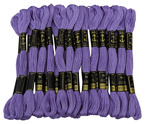 Anchor Hand Cross Stitch Stranded Baumwolle Stickgarn Floss Packung mit 25 Skeins-Lavendel von Anchor