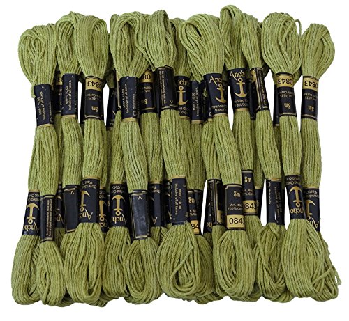 Anchor Hand Cross Stitch Stranded Baumwolle Stickgarn Floss Packung mit 25 Skeins-Mint Green von Anchor