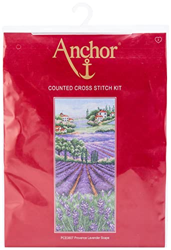 Anchor Provence Lavender Scape Kreuzstich-Set, 100% Baumwolle, Mehrfarbig, 32x14cm von Anchor