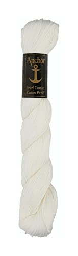 Anchor Perlgarn Stärke 5 4301005-00002 weiß Stickgarn, 100 % Baumwolle, 50g von Anchor