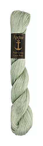 Anchor Perlgarn Stärke 5 4301005-00213 pastelgrün Stickgarn, 100 % Baumwolle, 50g von Anchor