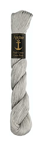 Anchor Perlgarn Stärke 5 4301005-00234 silbergrau Stickgarn, 100 % Baumwolle, 50g von Anchor