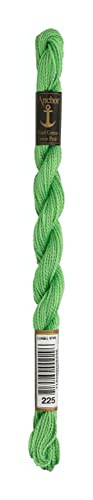Anchor Perlgarn Stärke 5 4585000-00225 smaragdgrün Stickgarn, 100 % Baumwolle, 5g Strängchen von Anchor