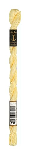 Anchor Perlgarn Stärke 5 4585000-00292 pastellgelb Stickgarn, 100 % Baumwolle, 5g Strängchen von Anchor
