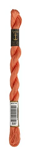 Anchor Perlgarn Stärke 5 4585000-00337 terracotta Stickgarn, 100 % Baumwolle, 5g Strängchen von Anchor