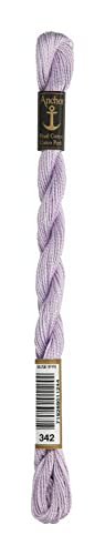 Anchor Perlgarn Stärke 5 4585000-00342 lavendel Stickgarn, 100 % Baumwolle, 5g Strängchen von Anchor