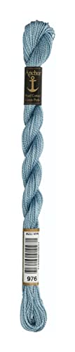 Anchor Stickgarne, 100% Baumwolle, airblau, Stärke 5, 21m, 7 von Anchor