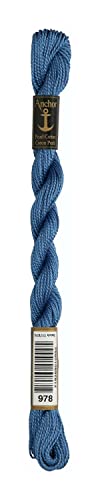 Anchor Stickgarne, 100% Baumwolle, stahlblau, Stärke 5, 21m, 7 von Anchor