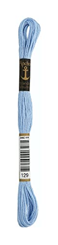 Anchor Sticktwist 4635000-00129 azurblau Stickgarn, 100 % Baumwolle von Anchor