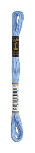 Anchor Sticktwist 4635000-00130 himmelblau Stickgarn, 100 % Baumwolle von Anchor