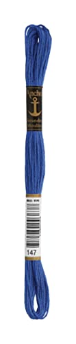 Anchor Sticktwist 4635000-00147 kobaltblau Stickgarn, 100 % Baumwolle von Anchor