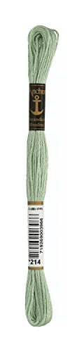 Anchor Sticktwist 4635000-00214 salbeigrün Stickgarn, 100 % Baumwolle von Anchor