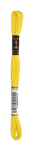 Anchor Sticktwist 4635000-00290 gelb Stickgarn, 100 % Baumwolle von Anchor