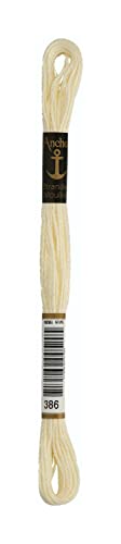 Anchor Sticktwist 4635000-00386 eierschale Stickgarn, 100 % Baumwolle von Anchor