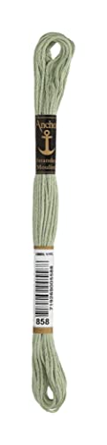 Anchor Sticktwist 4635000-00858 graugrün Stickgarn, 100 % Baumwolle von Anchor