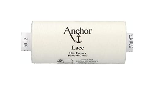 Anchor T194050-00002 Klöppelgarn, 100% Baumwolle, 2, Stärke 50, 500m, 27 Gramm von Anchor