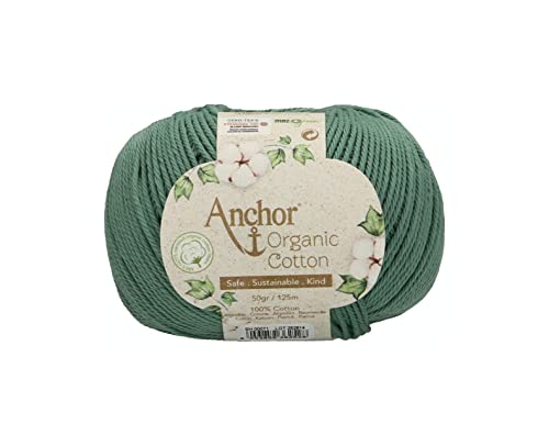 Anchor Organic Cotton, 50G, Stärke: 4, Aufmachung: 125M emerald lake Häkelgarne von Anchor
