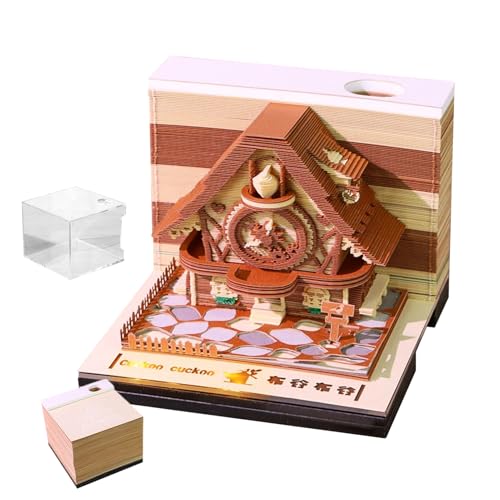 Ancsttu 3D Notizblock 2026,3D Memo Block Tischkalender Mit Acryl Abdeckung - Schreibzubehör Für Reisen Wohnheim Schlafzimmer Kinderzimmer Wohnung Büro Schule Party Weihnachten von Ancsttu