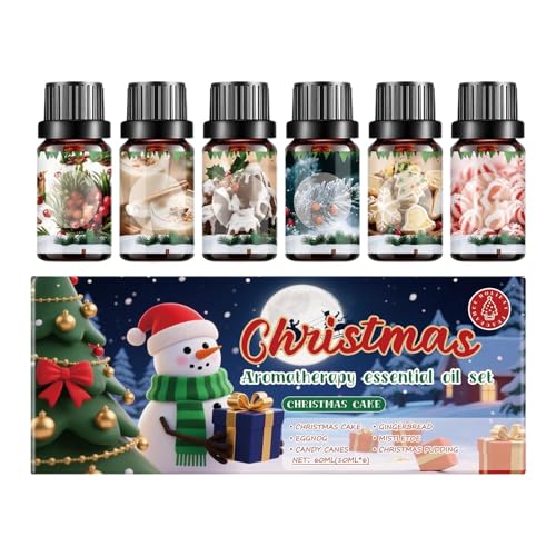 Ancsttu Duftöle Für Diffuser | Weihnachts Aromaöle Set Mit 6 Flakons,Raumduft Für Zuhause Büro Auto Wellnessbereich Seifenherstellung Kerzen Badezimmer Umgebung von Ancsttu