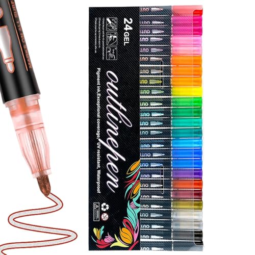 Ancsttu Leuchtstifte Zum Ausmalen, Graffiti Textmarker Glitzer Konturenstifte Metallics Marker Schimmerstifte Für Zeichnung, Grußkarten, Design, Rendering, Brief, Manga, 8/12/24/36/48 Farben Ancsttu Leuchtstifte Zum Ausmalen, Graffiti Textmarker Glitzer Konturenstifte Metallics Marker Schimmerstifte Für Zeichnung, Grußkarten, Design, Rendering, Brief, Manga, 8/12/24/36/48 Farben von Ancsttu