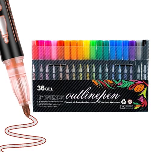 Ancsttu Leuchtstifte Zum Ausmalen, Graffiti Textmarker Glitzer Konturenstifte Metallics Marker Schimmerstifte Für Zeichnung, Grußkarten, Design, Rendering, Brief, Manga, 8/12/24/36/48 Farben Ancsttu Leuchtstifte Zum Ausmalen, Graffiti Textmarker Glitzer Konturenstifte Metallics Marker Schimmerstifte Für Zeichnung, Grußkarten, Design, Rendering, Brief, Manga, 8/12/24/36/48 Farben von Ancsttu