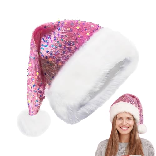 Ancsttu Pailletten-Weihnachtsmütze, Weihnachtsmütze mit Pailletten und Pompon, Weihnachtsmützen für Neujahr, Festival, Weihnachtsbedarf Ancsttu Pailletten-Weihnachtsmütze, Weihnachtsmütze mit Pailletten und Pompon, Weihnachtsmützen für Neujahr, Festival, Weihnachtsbedarf von Ancsttu