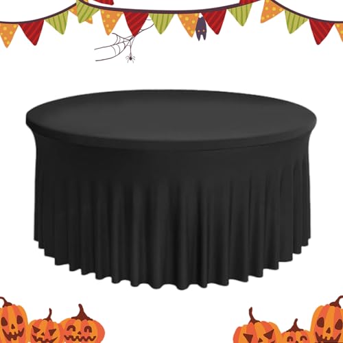 Ancsttu Tischdecke Mit Saum - Elastische Passform Stretch Tischdecke Für Runde Tische,150 cm 180 cm Tischüberwurf Für Weihnachten Hochzeit Halloween Festbankett Taufe Ancsttu Tischdecke Mit Saum - Elastische Passform Stretch Tischdecke Für Runde Tische,150 cm 180 cm Tischüberwurf Für Weihnachten Hochzeit Halloween Festbankett Taufe von Ancsttu