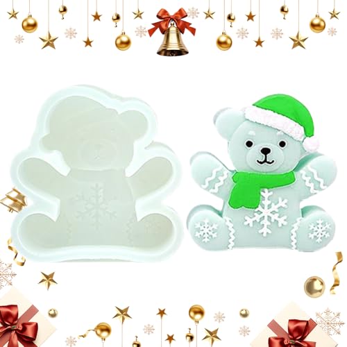 Ancsttu Weihnachts Silikonformen - Schokoladen Bär Ausstechform | Antihaft Backform Einfaches Entformen für Fondant Schokolade Kerzenwachs Cupcake Deko von Ancsttu