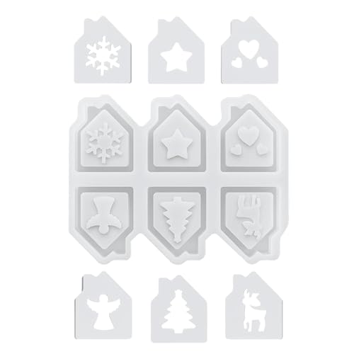 Ancsttu Weihnachts Silikonformen | Weihnachts Kerzenherstellung Haus Form Mit 6 Hohlräumen - Gießwerkzeuge Bastelbedarf für Schokolade Epoxidharz Gips Kerzenschmuck Dekoration Festtag Ancsttu Weihnachts Silikonformen | Weihnachts Kerzenherstellung Haus Form Mit 6 Hohlräumen - Gießwerkzeuge Bastelbedarf für Schokolade Epoxidharz Gips Kerzenschmuck Dekoration Festtag von Ancsttu