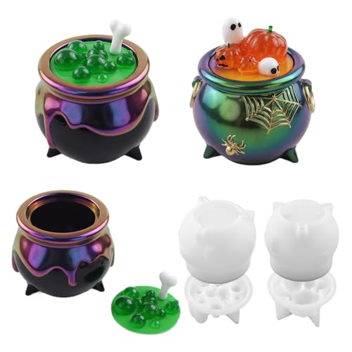 Halloween Hexenkessel Silikonform, 2 Stücke Hexenkessel Harz Form Silikonformen Gießformen Halloween Aufbewahrungsbox Form Kerzenformen Für Kinder Erwachsene Halloween Hexenkessel Silikonform, 2 Stücke Hexenkessel Harz Form Silikonformen Gießformen Halloween Aufbewahrungsbox Form Kerzenformen Für Kinder Erwachsene von Ancsttu